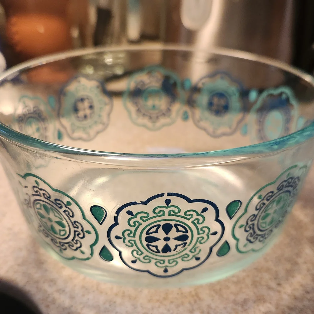 Elegant‎ Glass with Blue and Green Motifs